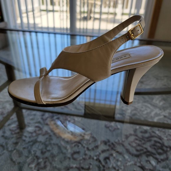 Ann Marino Ivory Sling Back Block Heel Women's Shoe Size 8 M - Picture 6 of 8